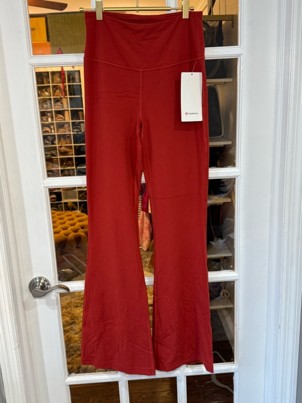 lululemon groove super high rise flared NULU size 8 color cayenne flared pants - Picture 3 of 7